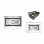 Lidz Handmade H7545 Мойка для кухни интегрированная Decor Honeycomb 3,0/1,0 мм LDH7545DEC48372