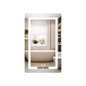 Дзеркало Lidz Kubis 500×800 мм з сенсорним LED-підсвічуванням, антизапотіванням та димером (LD78LF936508048448)