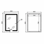 Зеркало Lidz Kubis 600×800 мм с LED-подсветкой, антизапотеванием и сенсорным диммером (LD78LF937608048449)