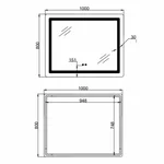 Зеркало Lidz Kubis 1000×800 мм с сенсорной LED-подсветкой, функцией антизапотевания и диммером (LD78LF6141008048450)