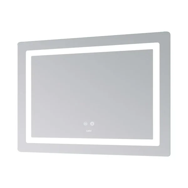 Зеркало Lidz Kubis 1000×800 мм с сенсорной LED-подсветкой, функцией антизапотевания и диммером (LD78LF6141008048450)