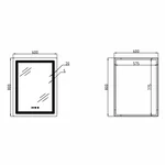 Дзеркало Qtap Cardinal (CA2) 600х800 з LED-підсвічуванням Touch, з антизапотіванням, з димером, рег. темп. кольору (3000-6500K) QT0478C608048453