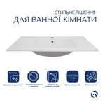 Комплект Albatross: Раковина врізна меблева 820x460x180 мм, White, прямокутна + Донний клапан Pop-up PU02O