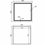 Зеркало Qtap Mideya (MI1) 800x800 с LED-подсветкой Touch, с антизапотеванием, диммером, рег. яркости QT2078NCF808048477