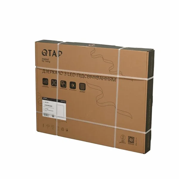 Дзеркало Qtap Mideya 600×800 мм з сенсорним LED-підсвічуванням, антизапотіванням та димером (QT2078F6080)