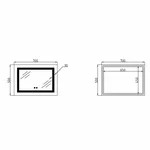 Зеркало Lidz Kubis (KU1) 700х500 с LED-подсветкой Touch, с антизапотеванием, с диммером, рег. яркости LD78LF90448485