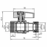 Кран шаровый Thermo Alliance PN40з Standart латунный прямой 3/4