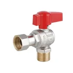 Кран шаровый Thermo Alliance Standart латунный никелированный угловой с накидной гайкой 1/2
