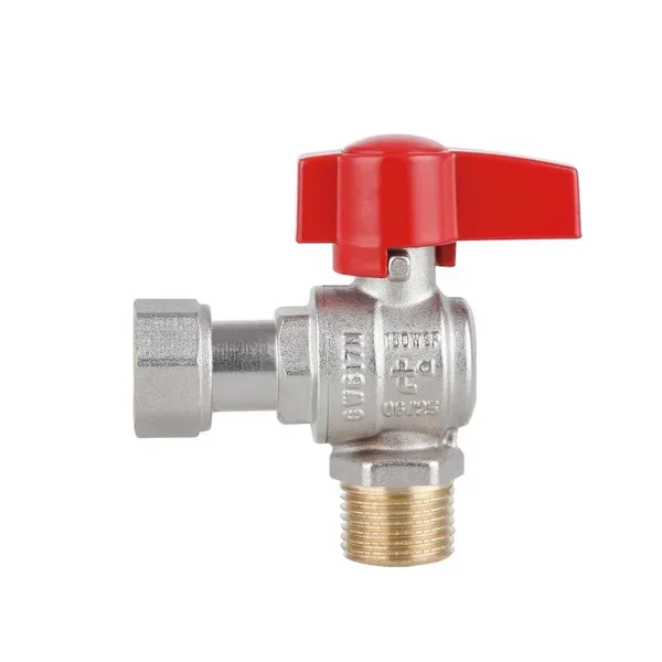 Кран шаровый Thermo Alliance Standart латунный никелированный угловой с накидной гайкой 1/2