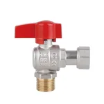Кран шаровый Thermo Alliance Standart латунный никелированный угловой с накидной гайкой 1/2