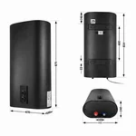 Водонагреватель электрический Thermo Alliance 50 л Black, плоский вертикальный, мокрый ТЭН 2 кВт (0,8+1,2) DT50V20G(PD)/2В