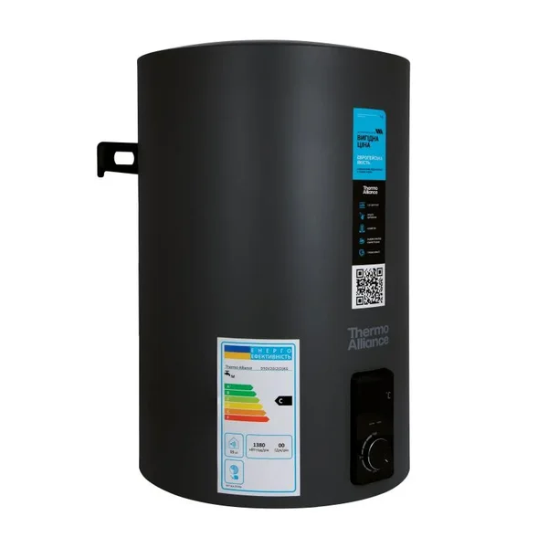 Водонагреватель электрический Thermo Alliance D80V20J3KВ черный, вертикальный на 80 л с сухим ТЭНом 2.0 кВт (D80V20J3DKВ)