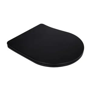 Сиденье для унитаза Qtap Robin 490 дюропластовое черное матовое тонкое с микролифтом и быстрым съемом (QTSC179MB48676)