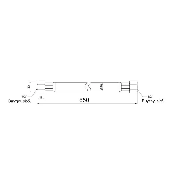 Газовий шланг Thermo Alliance SD91G50 Standart SD091G60 чорний гумовий 1/2