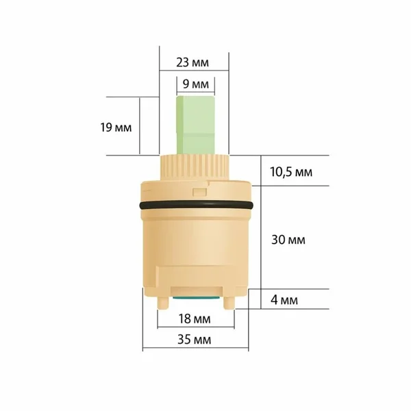Картридж Lidz LD353563548979 Astra керамічний 35×35×63 мм, 5 мм для змішувача (LD353563548979)