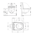 Унітаз підвісний Qtap Robin Ultra Quiet 520×365×340 мм, Marble, з сидінням Slim Duroplast / Soft-close / Quick Release QTROB26MR48998