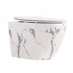 Унітаз підвісний Qtap Robin Ultra Quiet 520×365×340 мм, Marble, з сидінням Slim Duroplast / Soft-close / Quick Release QTROB26MR48998