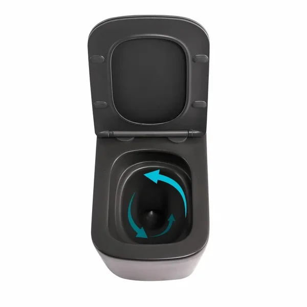 Унитаз подвесной Qtap Tern Ultra Quiet 520×345×325 мм, Anthracite, с сиденьем Slim Duroplast / Soft-close / Quick Release QTTER26AN48999