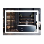 Дзеркало для ванної Lidz Kubis 1200×800 мм з сенсорним LED-підсвічуванням, функцією антизапотівання та димером (LDKUB120080049007)