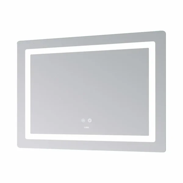 Дзеркало для ванної Lidz Kubis 1200×800 мм з сенсорним LED-підсвічуванням, функцією антизапотівання та димером (LDKUB120080049007)