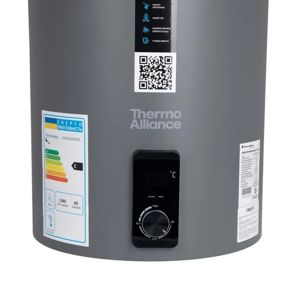 Водонагреватель электрический Thermo Alliance 100 л Grey,  вертикальный, сухой ТЭН 2,0 кВт D100V20J3(D)KG