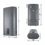 Водонагреватель электрический Thermo Alliance 50 л Grey, плоский вертикальный, мокрый ТЭН 2 кВт (0,8+1,2) DT50V20G(PD)/2G