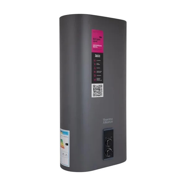 Водонагреватель электрический Thermo Alliance 50 л Grey, плоский вертикальный, мокрый ТЭН 2 кВт (0,8+1,2) DT50V20G(PD)/2G