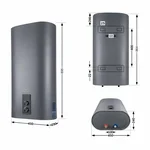 Водонагреватель электрический Thermo Alliance 50 л, Grey, плоский вертикальный, сухой ТЭН 2 кВт (0,8+1,2) DT50V20GPDD2G