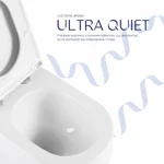 Подвесной унитаз Qtap Taurus Ultra Quiet керамический белый безободковый с сиденьем slim duroplast soft-close/quick release (QTTAU26W49116)