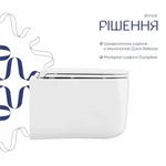 Подвесной унитаз Qtap Gemini Ultra Quiet белый безободковый с дюропластовым сиденьем Slim Soft-close / Quick Release (QTTAU26W49119)