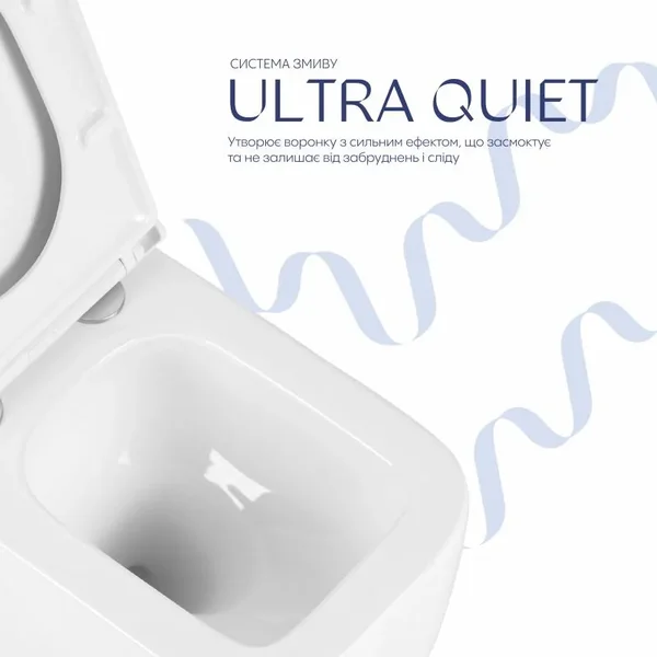 Подвесной унитаз Qtap Gemini Ultra Quiet белый безободковый с дюропластовым сиденьем Slim Soft-close / Quick Release (QTTAU26W49119)