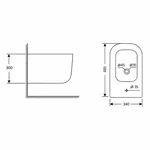 Биде подвесное Qtap QTTAU28W49120 Gemini керамическое белое с отверстием под смеситель (QTTAU28W49120)