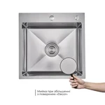 Інтегрована кухонна мийка Lidz Handmade H5050H з нержавіючої сталі з покриттям Decor Honeycomb, у комплекті з дозатором та кошиком (LDH5050DEC4836549126)