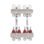 Колектор для теплої підлоги Thermo Alliance Standart TAS235W4E латунний з витратомірами та євроконусами 1