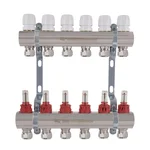 Колектор для теплої підлоги Thermo Alliance Standart TAS235W6E латунний з витратомірами та євроконусами 1
