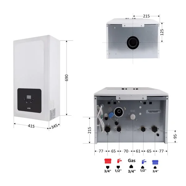 Котел газовый Airfel Optimum Premix 30 кВт двухконтурный конденсационный турбированный (A2CPX030EARU)