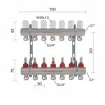 Колектор для теплої підлоги Thermo Alliance Standart TAS235W7E латунний з витратомірами та євроконусами на 7 виходів 1 (TAS235W7E)
