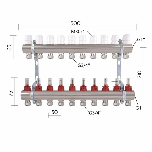 Колектор Thermo Alliance Standart TAS235W10E латунний 1
