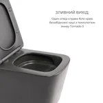 Подвесной комплект сантехники 3 в 1 Qtap Tern керамический антрацит с унитазом Ultra Quiet и накладной раковиной (QTTERAN49161)