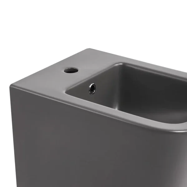 Подвесной комплект сантехники 3 в 1 Qtap Tern керамический антрацит с унитазом Ultra Quiet и накладной раковиной (QTTERAN49161)
