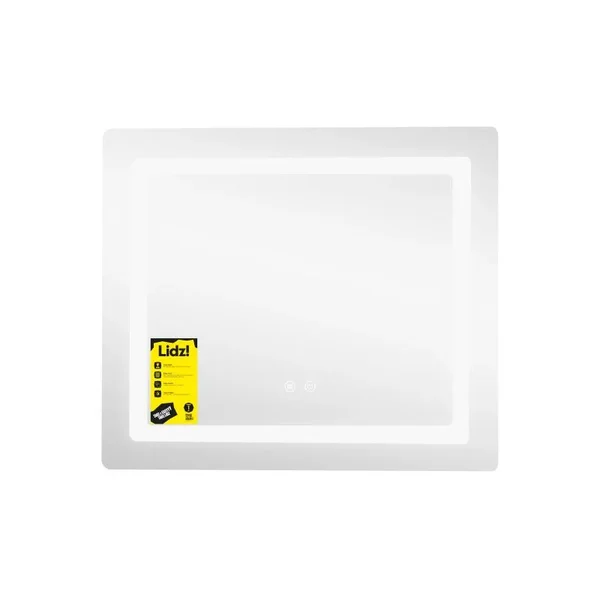 Дзеркало для ванної Lidz Kubis 600×700 мм з LED-підсвічуванням, антизапотіванням та сенсорним димером (LDKU60070049286)