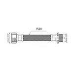Гнучка підводка для води Thermo Alliance Forte TAF386W150 з нержавіючої сталі 150 см 1/2