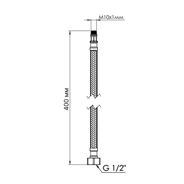 Гнучка підводка для змішувача Thermo Alliance Forte TAF387W40 нержавіюча М10 довжиною 40 см (TAF387W40)