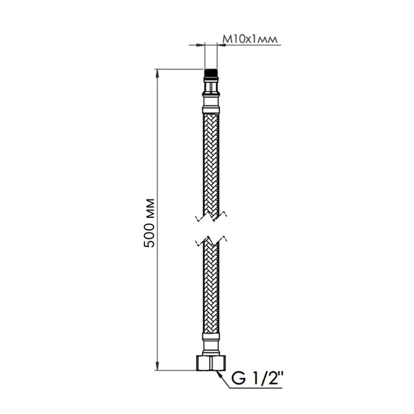 Гибкая подводка для смесителя Thermo Alliance Forte TAF387W50 нержавеющая м10 50 см (TAF387W50)