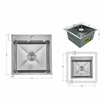 Кухонна мийка Lidz Handmade H4545H інтегрована з нержавіючої сталі decor honeycomb 2, 5/0, 5 мм (LDH4545HDEC49437)