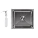 Кухонна мийка Lidz Handmade H4843 з брашованої нержавіючої сталі 3.0/1.0 мм інтегрована під стільницю (LDH4843BRU49441)