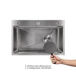 Мойка для кухни интегрированная Lidz Handmade H6845 Brushed Steel 3,0/1,0 мм LDH6845BRU49455
