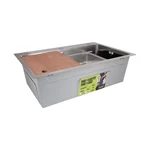 Мойка для кухни интегрированная Lidz Handmade H6845 Brushed Steel 3,0/1,0 мм LDH6845BRU49455
