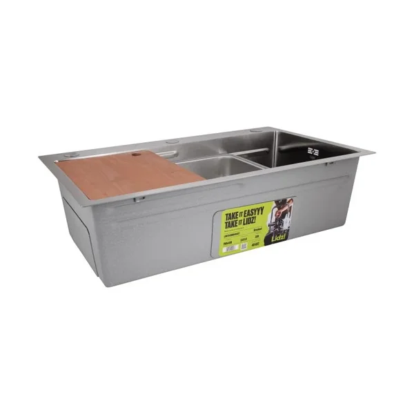 Мойка для кухни интегрированная Lidz Handmade H7545 Brushed Steel 3,0/1,0 мм LDH7545BRU49457