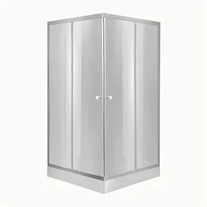 Душова кабіна з низьким піддоном Lidz SD00055615 LWASC9090SLGSET1 сатинова з тонованим склом квадратна розсувна 90×90 мм см (LWASC9090SLGSET1)